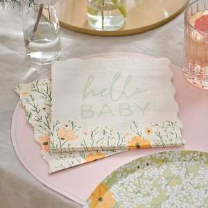 Gender Reveal: Floral Baby Shower Napkins (16)