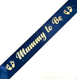 Baby Shower Sashes: Mummy to Be sash - Navy with Gold *NEW FABRIC*