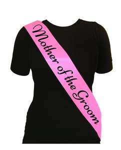 Free Sash Offer: Mother of the Groom Sash - Pale Pink/Black