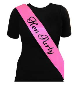 Hen Party Sash - Pale Pink/Black