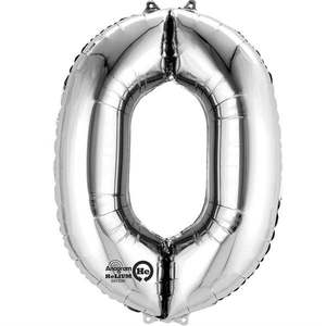 Sale: Jumbo Number 0 Balloon - Silver