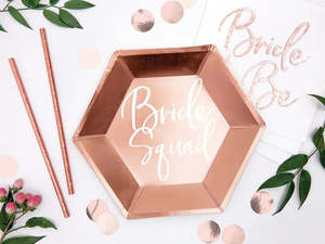 Rose Gold Hen Parties: Bride Squad Plates - Rose Gold (6)