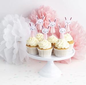 Bunny Tassel Cake Picks - Pink