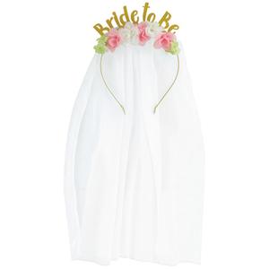 Hen Party Veil with Headband and Flowers