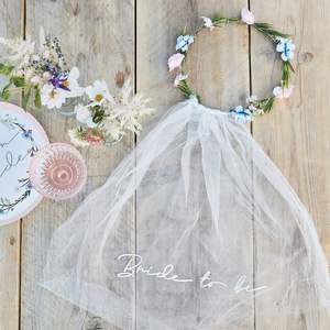 Floral Crown Hen Party Veil