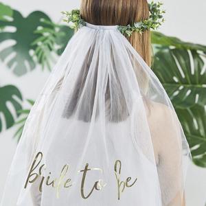 Veils: Bride to Be Hen Party Veil with Eucalyptus Crown