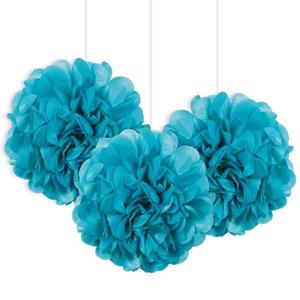 Puffs Bring Your Party Decor To Life: Tissue Puffs - Caribbean Blue (3 Pack)