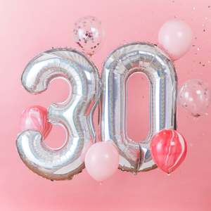 Balloon Numbers: 30th Birthday Balloon Bundle