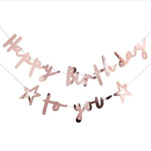 Rose Gold Birthday Decor: Happy Birthday To You Banner - Rose Gold