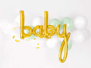 Baby Script Balloon - Gold