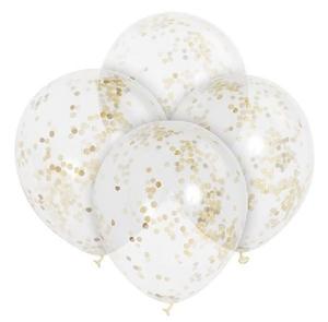 Confetti Balloons (6) - Gold (12")