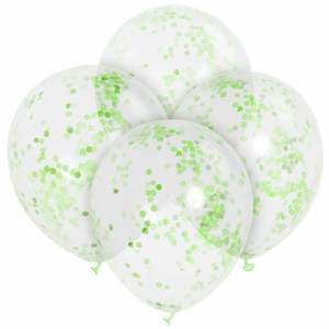Confetti Balloons (6) - Lime Green (12")