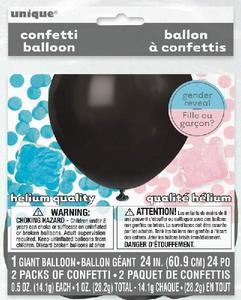 Gender Reveal Confetti Balloon - 24" (Blue and Pink Confetti)