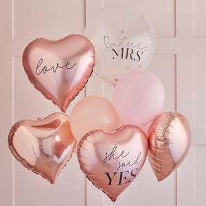 Rose Gold Balloons: Hen Party Balloon Bundle - Rose Gold
