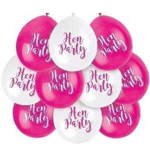 Hen Party Balloons (10) - Pink/White (23cm)