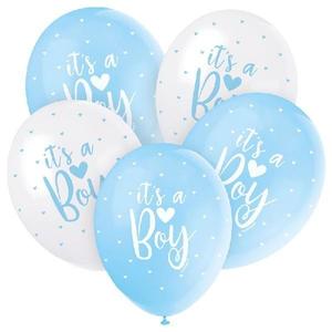 It's a Boy Blue & White Balloons (5) (12")