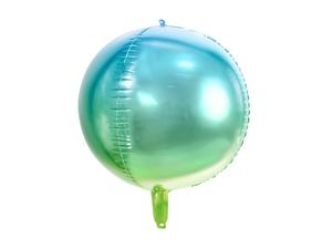 Blue Balloons: Ombre Ball Foil Balloon - Blue & Green (35cm)