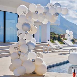 Balloon Bundles: Hen Party Balloon Kit - White/Silver (75 Pieces)