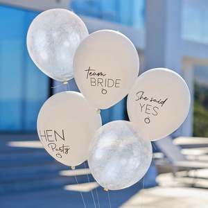 Balloon Bundles: Hen Party Balloons - White & Nude (5)