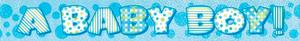 Blue Baby Shower Party Supplies: Baby Boy Banner - Blue