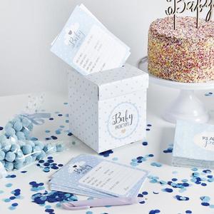 Ready to Pop Baby Shower Prediction Postbox and Cards - Blue