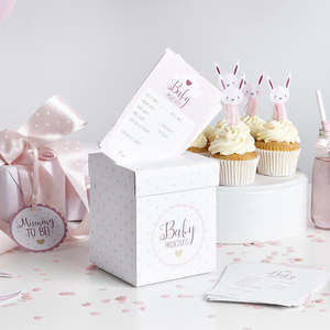 Ready to Pop Baby Shower Prediction Postbox and Cards - Pink