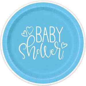 Baby Shower Plates: Baby Shower Plates - Blue/White
