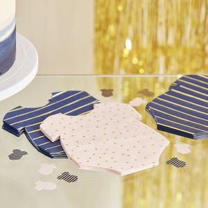 Gender Reveal Napkins - Gold, Pink and Navy (8)