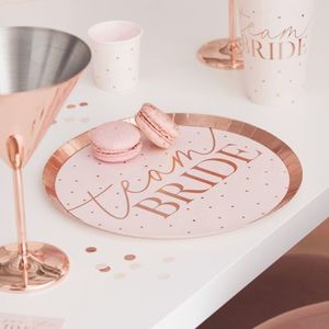 Team Bride Rose Gold Plates