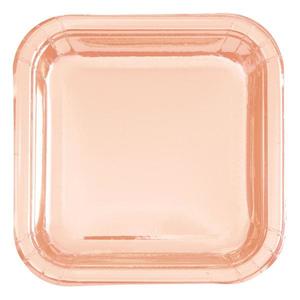 Hen Party Plates: Square Plates (7") - Rose Gold (8)