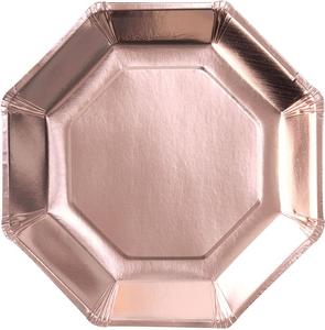 Rose Gold Octagon Plates (8)