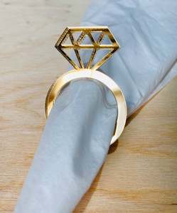 Hen Party Napkins: Gold Engagement Ring Napkin Holder