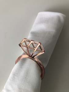 Hen Party Napkins: Rose Gold Engagement Ring Napkin Holder