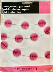 Honeycomb Garland - Pink
