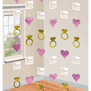 Hen Party Banners: Heart & Ring String Decorations