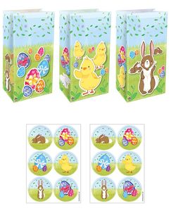 Easter Loot Bags and Stickers (12 Pack)