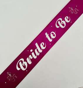 Bride To Be Sashes: Bride to Be Sash - Magenta with Silver *NEW FABRIC*