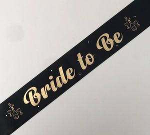 Bride To Be Sashes: Bride to Be Sash - Black with Gold *NEW FABRIC*