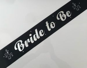 Bride to Be Sash - Black with Silver *NEW FABRIC*
