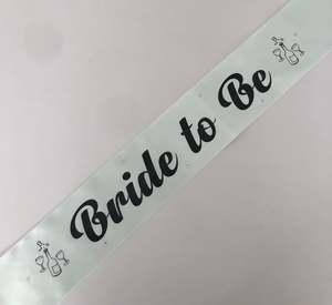 Bride to Be Sash - Ivory with Black