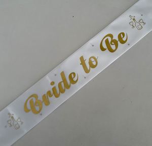 Bride To Be Sashes: Bride to Be Sash - White with Gold *NEW FABRIC*