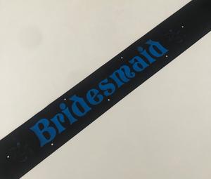 Bridesmaid Sashes: Bridesmaid Sash (Champagne) - Black and Blue