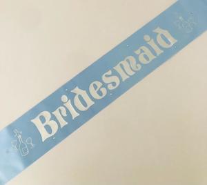Bridesmaid Sashes: Bridesmaid Sash (Champagne) - Pale Blue and Silver