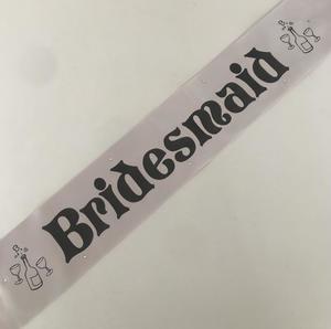 Bridesmaid Sash - Silver with Black