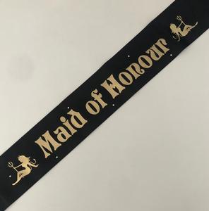 Maid Of Honour Sashes: Maid of Honour Sash (Sexy Devil) - Black and Gold