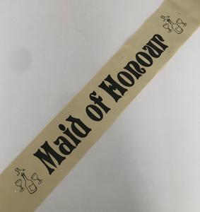 Maid Of Honour Sashes: Maid of Honour Sash (Champagne) - Gold and Black