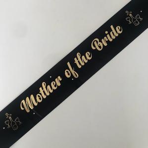 Mother Of The Bride Sashes: Mother of the Bride Sash - Black and Gold *NEW FABRIC*