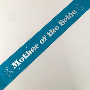 Mother Of The Bride Sashes: Mother of the Bride Sash (Champagne) - Turquoise and Silver