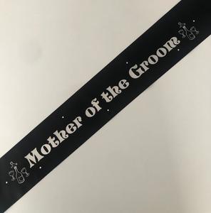 Mother Of The Groom Sashes: Mother of the Groom Sash (Champagne) - Black and Silver