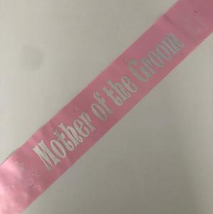 Mother Of The Groom Sashes: Mother of the Groom Sash (Champagne) - Pale Pink and Silver